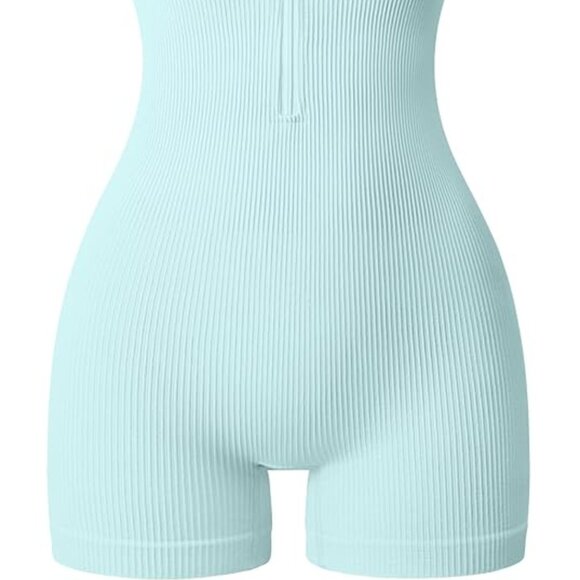 OQQ Women Rompers Ribbed Short Sleeve - Size Small - Picture 2 of 5